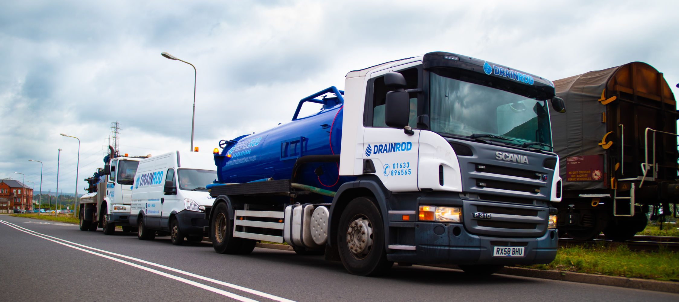 Drainrod septic tank truck in Newport