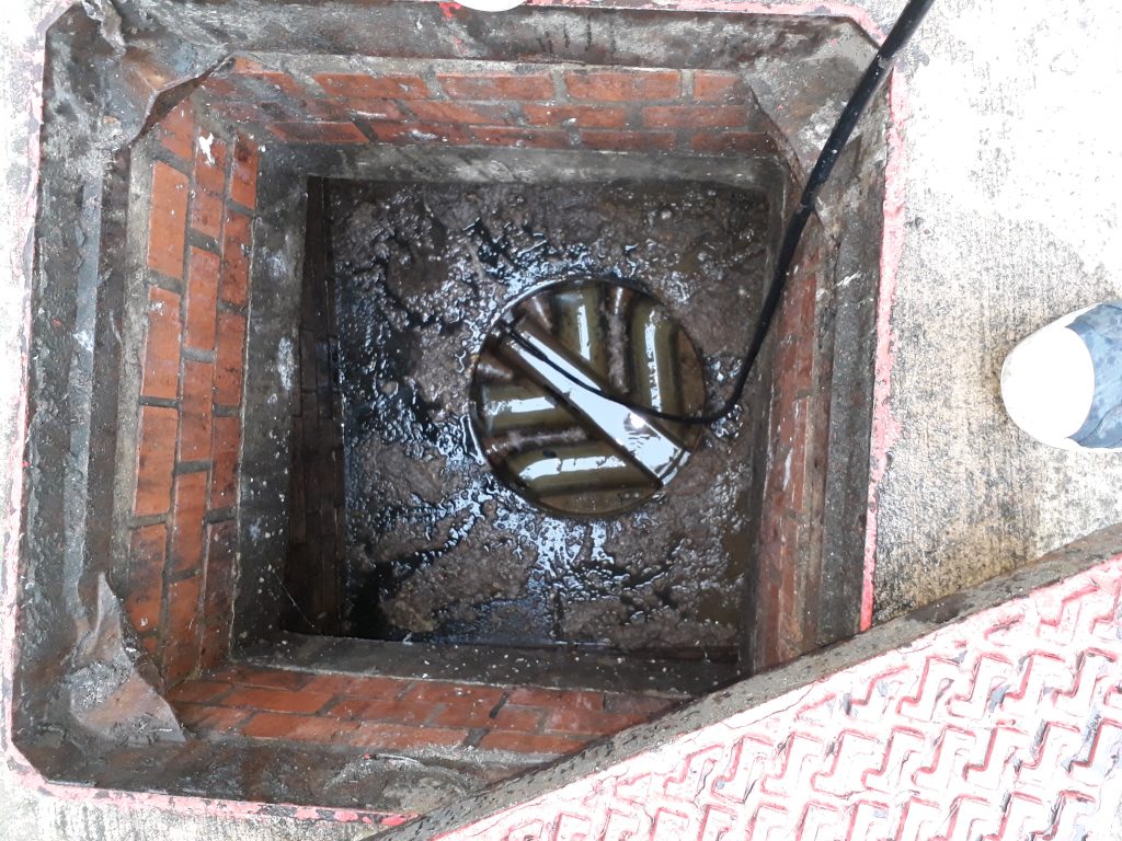Drain unblocked with rods and jetting